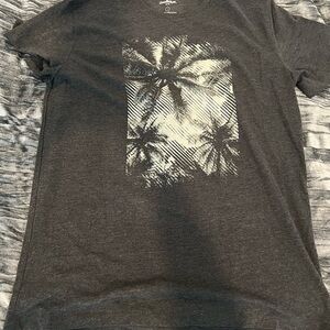 Graphic Palm Tree Men's T-Shirt - Charcoal